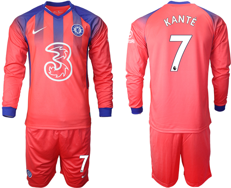 Men 2021 Chelsea away Long sleeve #7 soccer jerseys->chelsea jersey->Soccer Club Jersey